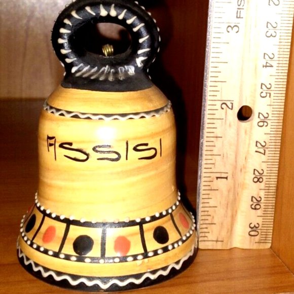 FIMA DERUTA BELL Ceramic Italian Pottery "ASSISI" HAND PAINTED HANDMADE GENUINE - Picture 2 of 6